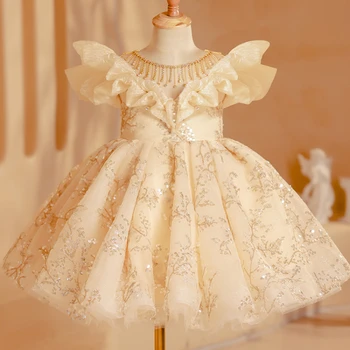 Свадебное платье для девочки в цветочек, платье принцессы, пышная юбка, шоу, платье для фортепиано на день рождения маленькой девочки