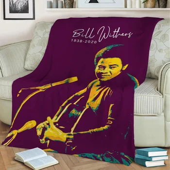 Плюшевое одеяло с 3D принтом Bill Withers Pop Art v2, Накидка на диван, домашний декор, Мягкое теплое моющееся одеяло с ворсом, прямая поставка
