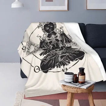 Ретро-одеяла с изображением Будды, Солнца и Луны, Амулет, Тайна Таро, Шерстяное забавное мягкое одеяло для летнего дома