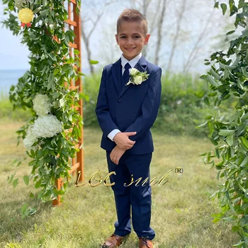 Детский свадебный костюм из 3 предметов (блейзер + жилет + брюки) индивидуальный костюм-смокинг подходит для мальчиков в возрасте от 2 до 16 лет