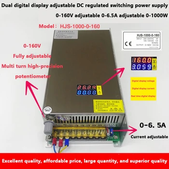 Регулируемый по напряжению и току двойной цифровой дисплей постоянного тока мощностью 1000 Вт, импульсный источник питания 0-12-24-36-48-60-80-120 В