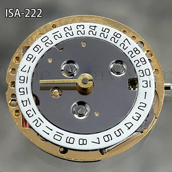 Новый оригинальный швейцарский механизм ISA 222, двухигольный календарь 222, кварцевый механизм с двумя иглами