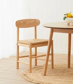 Современный обеденный стул из органического материала, натуральный, идеально подходит для дома, гостиной, спальни