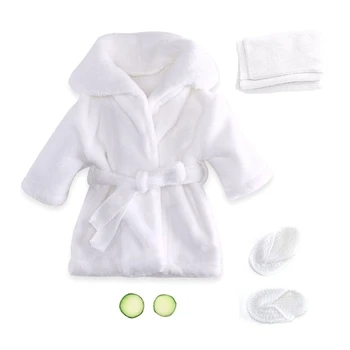 77HD Прекрасный наряд для новорожденных, детский халат, полотенце, набор ломтиков огурца, реквизит для фотосъемки