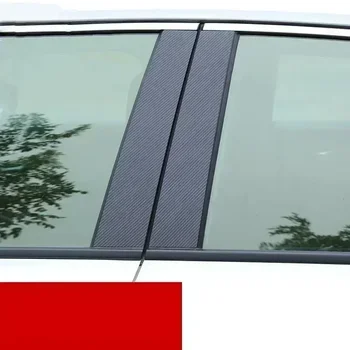 6шт Планки для автомобильных стоек из углеродного волокна черного цвета для VW Golf MK7 2013-2016 2017 2018 2019 2020 (Европа) Наклейки на автомобильные окна и двери