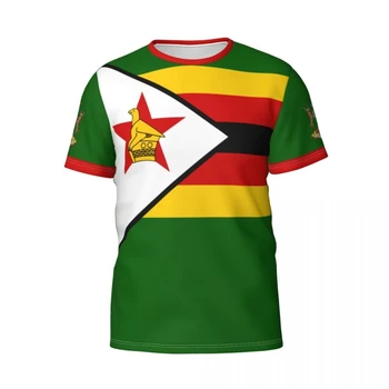 Kaus 3D Lambang Bendera Zimbabwe Nomor Nama Kustom untuk Pria Wanita Kaus Jersey Pakaian Tim Kaus Hadiah Penggemar Sepak Bola