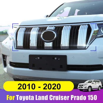 Для Toyota Land Cruiser Prado FJ150 2018 2019 2020 ABS Хромированная Сетка Переднего Радиатора Решетка Гриль Крышка Отделка Наклейка Аксессуары