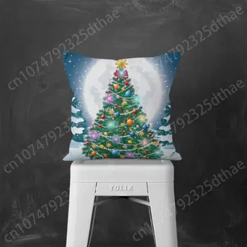 Подушка Санта-Клауса со светодиодной подсветкой из нетоксичного полиэстера, чехол для подушки из персиковой кожи, украшение дома, Эстетичная декоративная наволочка