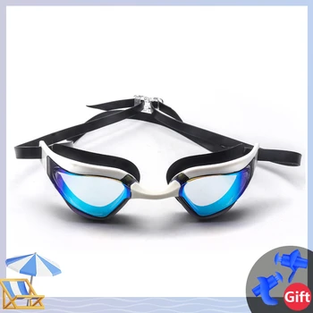 Плавательные очки для мужчин, женщин, Противотуманные, ультрафиолетовые, по рецепту, Водонепроницаемые Силиконовые очки для плавательного бассейна, взрослые, Детские очки для дайвинга