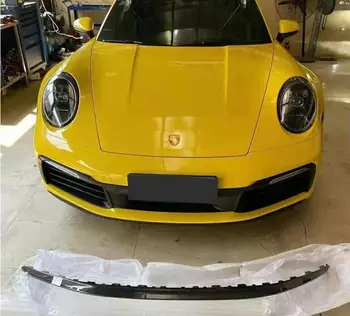 Для Porsche 911 992 2019 2020 2021 2022 2023 Крышка спойлера переднего бампера из настоящего углеродного волокна
