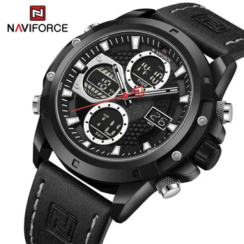 Роскошные мужские часы бренда NAVIFORCE, военные водонепроницаемые кварцевые наручные часы, светодиодные цифровые спортивные мужские часы Relogio Masculino 2023