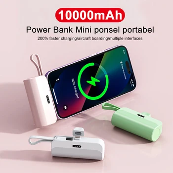 портативный телефон outdoors Power Bank Mini 10000 мАч, внешнее зарядное устройство Power Play type-c для iPhone Samsung Huawei