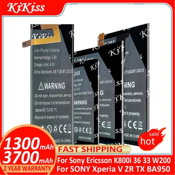 KiKiss BST-36 BST-33 Аккумулятор для Sony Ericsson W200 k510i z550i K800i k550i t700 BST 36/33 BA800 BA900 BA950 Для Xperia TX V ZR