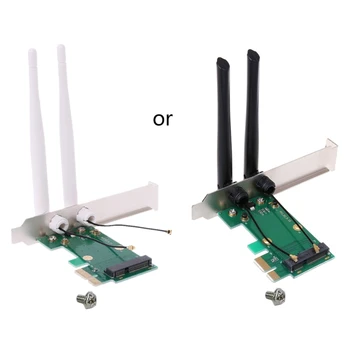 Беспроводная сетевая карта Wi-Fi Mini PCIE-PCI-E 1X настольный адаптер Wi-Fi для компьютера с 2 антеннами