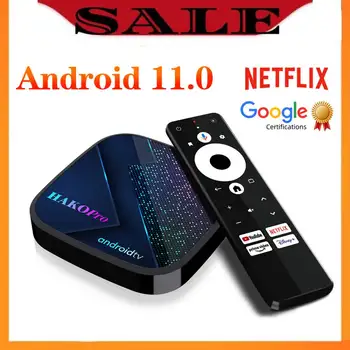 Netflix Сертифицированный Google HAKO Pro TV Box Android 11 Amlogic S905Y4 Androidtv 11,0 Медиаплеер ATV AV1 4K 2,4 G и 5G Двойной Wifi