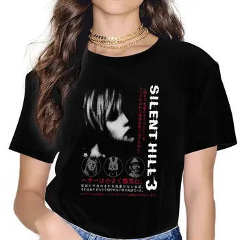 Винтажные футболки Heather для женщин, футболки с круглым вырезом, футболки Silent Hill с коротким рукавом, одежда с графическим принтом