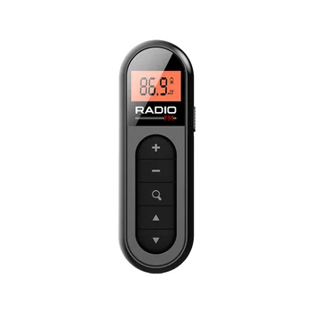 Мини-карманное FM-радио, перезаряжаемый портативный радиоприемник 76-108 МГц с подсветкой ЖК-дисплея, Проводные наушники 3,5 мм
