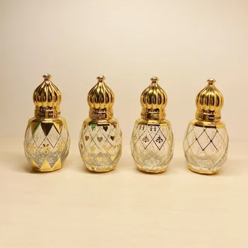 Винтажный флакон деликатных духов в рулоне, классический флакон для образца эфирного масла в арабском стиле, роскошный Мини-стеклянный косметический контейнер