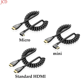 1 шт. пружинная камера HDMI-Mini HDMI DSLR высокой четкости с большой головкой на маленькую головку телескопический кабель для передачи видеоданных 4k с большой головкой на маленькую головку
