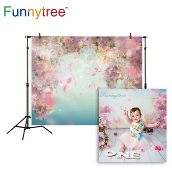 Фотография Funnytree sakura, цветочный весенний фон, детский душ, свадебная фотосессия, фон для декора boda, студийный фотофон