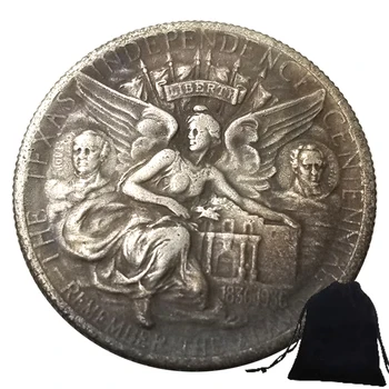 Роскошные Техасские Однодолларовые Художественные Монеты США 1938 года, Мемориальная Карманная Монета Америки, Памятная Монета на Удачу в Долларах Моргана + Подарочный Пакет