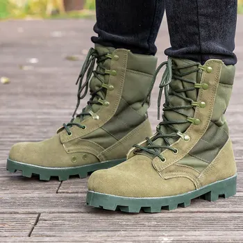 37-48 Военные тренировочные Боевые ботинки, Походная обувь для скалолазания, Армейские зеленые Высокие Тактические ботинки для пустыни, Рабочая защитная обувь