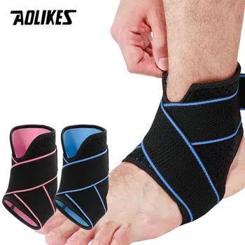 AOLIKES 1 шт. Бандаж для поддержки лодыжки Компрессионный рукав с регулируемым ремешком для женщин Мужчин Обертывание лодыжки Футбол Баскетбол Бег