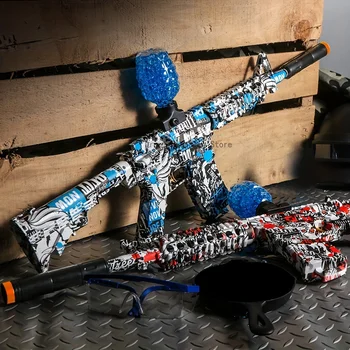 Набор электрических хрустальных шариковых пистолетов M416 с защитными очками, игрушка для высокоточной стрельбы, Игровое оружие для взрослых мальчиков Cs