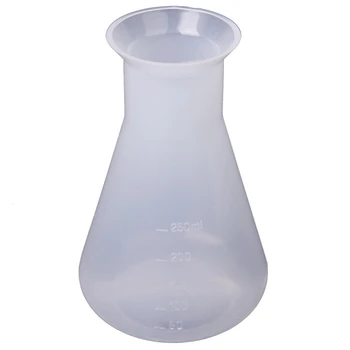 6X Пластиковые Прозрачные лабораторные химические колбы Эрленмейера Контейнер Бутылка - 250 мл