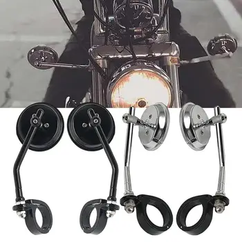 Универсальные Мотоциклетные Зеркала С Креплением На Руль Из Стекла Высокой Четкости Мотоциклетные Зеркала Клипсового Типа С Высокой Отражательной Способностью Круглые