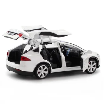 Новинка 1:32, 6-дверный легкосплавный игрушечный автомобиль Model X90 с откидной спинкой
