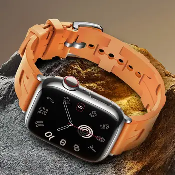 Новый Силиконовый Ремешок Kilim Single Tour Для Apple Watch Bands 44 мм 40 мм 49 мм 45 мм 41 мм браслет iwatch series 9 3 6 7 8 se ultra 2
