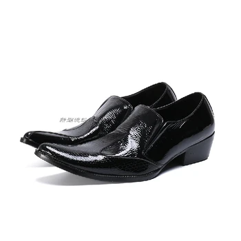 Zapatos Hombre Мужская обувь из натуральной кожи на шнуровке, мужская деловая одежда, заостренные черные туфли, дышащая официальная свадебная базовая обувь