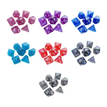 7 штук акриловых кубиков, набор многогранных кубиков для настольной ролевой игры