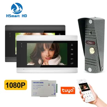1080P HD 7-дюймовый WiFi комплект интеллектуального видеодомофона Tuya для дома, домофон для частного дома с системой контроля доступа DC Box