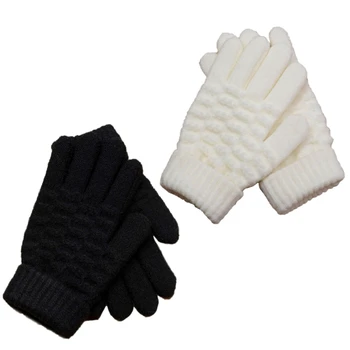 Стильные вязаные перчатки, перчатки для мальчиков и девочек для повседневной носки и покупок