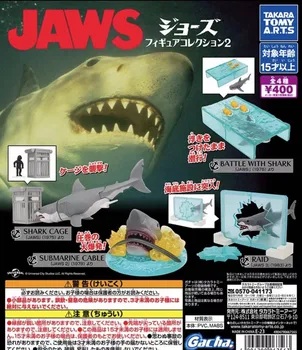 Японский Бандай Подлинная масштабная модель Gacha Театральный реквизит Great White Shark Кукла-акула Симпатичное настольное украшение Игрушки-фигурки