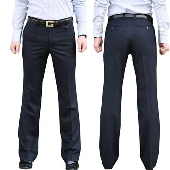 Модные мужские брюки-клеш, официальные брюки, брюки-клеш для танцев, белые костюмные брюки, мужские брюки, размер 28-37