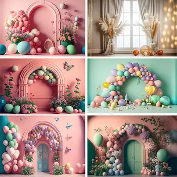Винтажные фоны с 3D-декором на День матери для фотосъемки с изображением девушки Cake Smash, фотографические фоны с конфетами принцессы для фотостудии