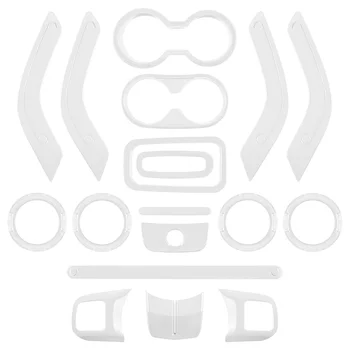 18 шт. Декоративное кольцо в рамке, Центральное управление, Аксессуары для салона автомобиля Jeep Wrangler серебристого цвета