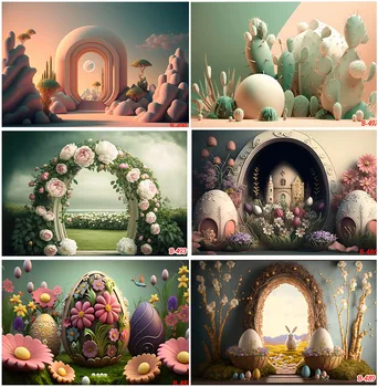Цветы Арочной формы, украшение свадебной вечеринки, Кактус, растение, яйцо, Кролик, Фон для душа ребенка, фон для портрета ребенка, Фотосессия