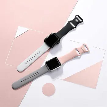 Силиконовый ремешок для Apple Watch band 44мм 40мм 49мм 45мм 41мм 42мм 38мм Резиновый браслет correa iWatch series 8 7 6 5 4 3 SE ultra