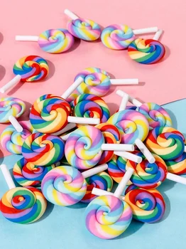 Имитационный реквизит для фотосъемки Rainbow Lollipop, аксессуары для еды, Реквизит для фотосъемки