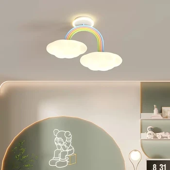 Потолочные светильники для детской комнаты Светодиодные Красочные радужные огни Облачный светильник Nordic Simple Потолочный светильник для детской комнаты для мальчиков и девочек