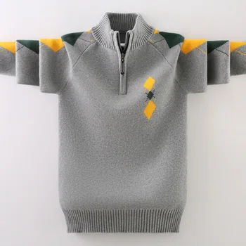 Детский пуловер, свитер 2023, осень-зима, детская вязаная верхняя одежда, пальто для мальчиков-подростков 110-160 см, кардиган, свитер Dwq840