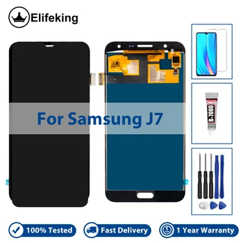 Для Samsung J7 2015 J700 ЖК-дисплей J700F J700F/DS J700H/DS J700M J7 duos Замена Сенсорного Экрана Дигитайзер В сборе С Инструментом
