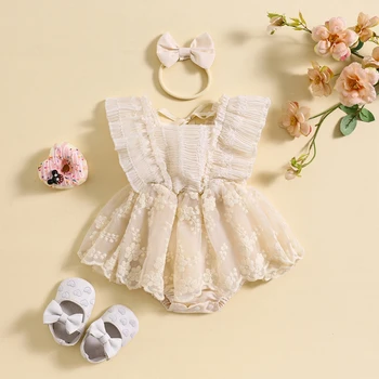 Платья для маленьких девочек, наряд на первый день рождения, летний комбинезон для фотосессии для малышей, праздничная одежда для торта