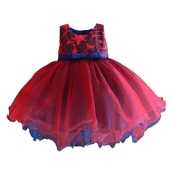 платье для маленькой девочки с цветочной вышивкой, свадебное бальное платье принцессы, одежда для маленьких девочек, детские платья на 1-4 года
