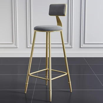 Золотой кухонный барный стул Современный дизайн с высокой спинкой Скандинавские обеденные стулья Роскошный дизайн Минималистичная мебель Sgabello Cucina Alto