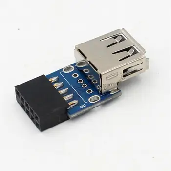 9pin Материнская плата на 2 Порта USB2.0 Двойной USB A 9-Контактный Женский Адаптер Конвертер Удлинитель Платы PCB Внутренние Разъемы Compter